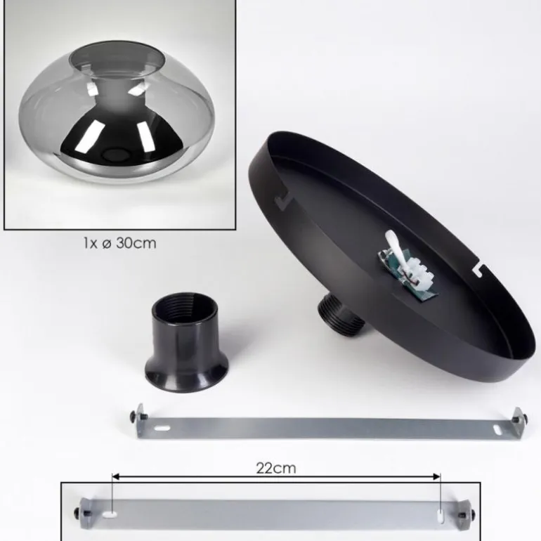 Mertola Plafonnier, Boule lumineuse Fumé, 1 lumière