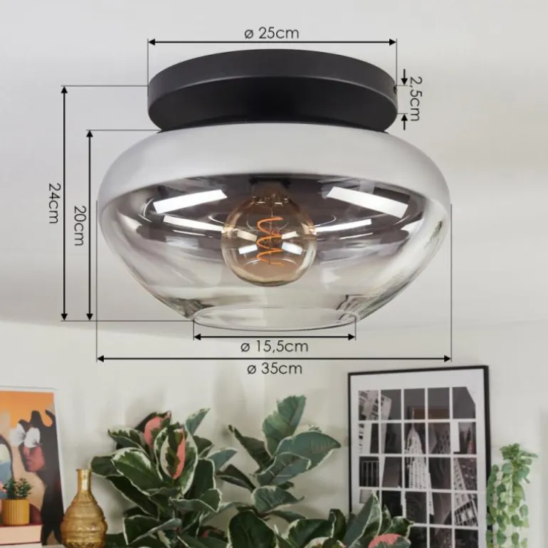 Mertola Plafonnier, Boule lumineuse Clair, Fumé, 1 lumière