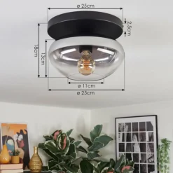 Mertola Plafonnier, Boule lumineuse Clair, Fumé, 1 lumière