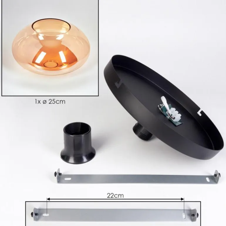 Mertola Plafonnier, Boule lumineuse Ambre, 1 lumière