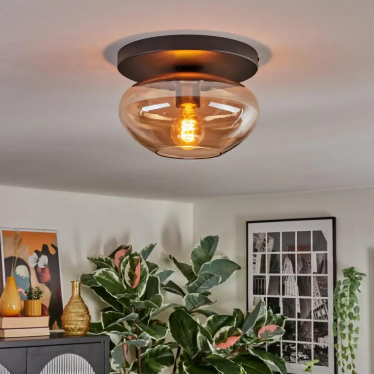 Mertola Plafonnier, Boule lumineuse Ambre, 1 lumière