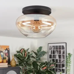 Mertola Plafonnier, Boule lumineuse Ambre, Clair, 1 lumière
