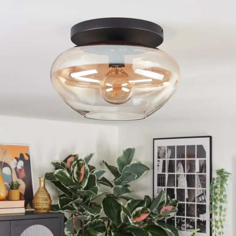 Mertola Plafonnier, Boule lumineuse Ambre, Clair, 1 lumière
