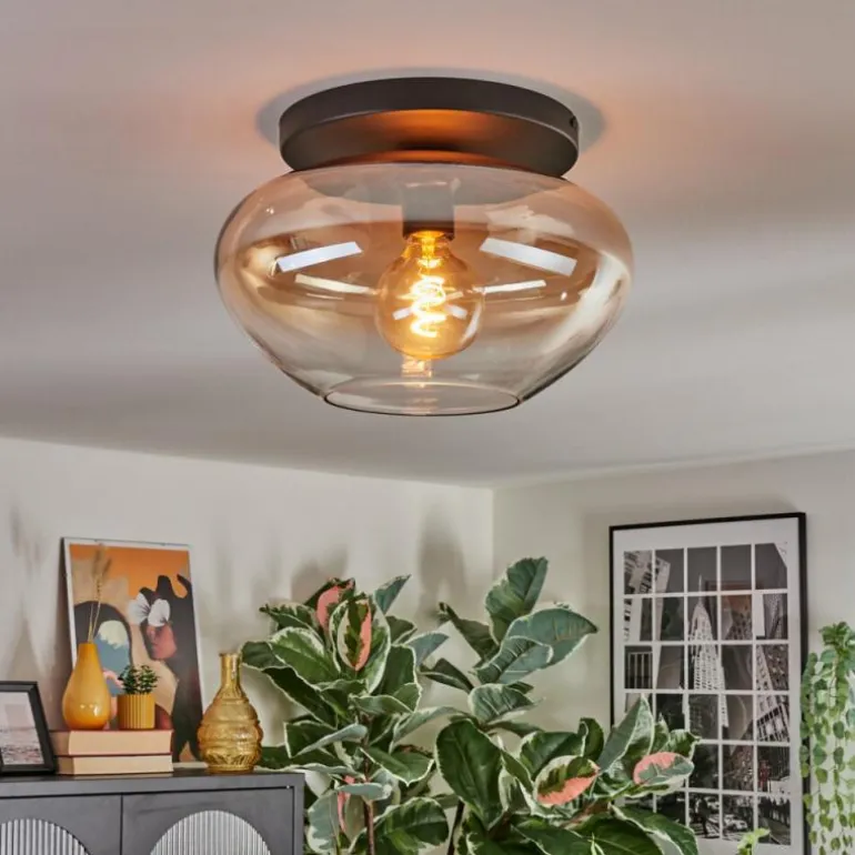Mertola Plafonnier, Boule lumineuse Ambre, Clair, 1 lumière