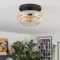 Mertola Plafonnier, Boule lumineuse Ambre, Clair, 1 lumière