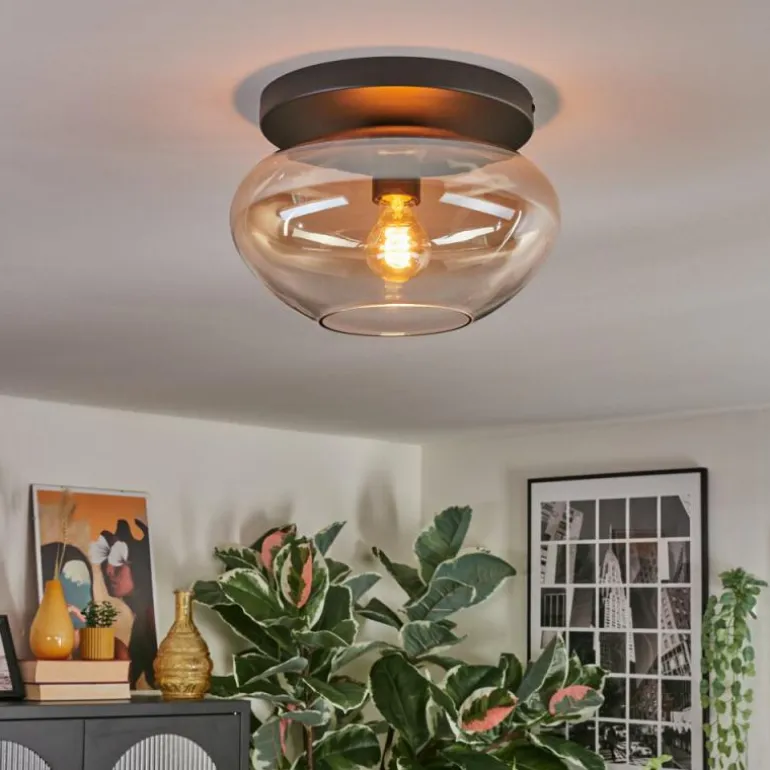Mertola Plafonnier, Boule lumineuse Ambre, Clair, 1 lumière