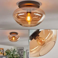 Mertola Plafonnier, Boule lumineuse Ambre, 1 lumière
