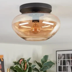 Mertola Plafonnier, Boule lumineuse Ambre, 1 lumière