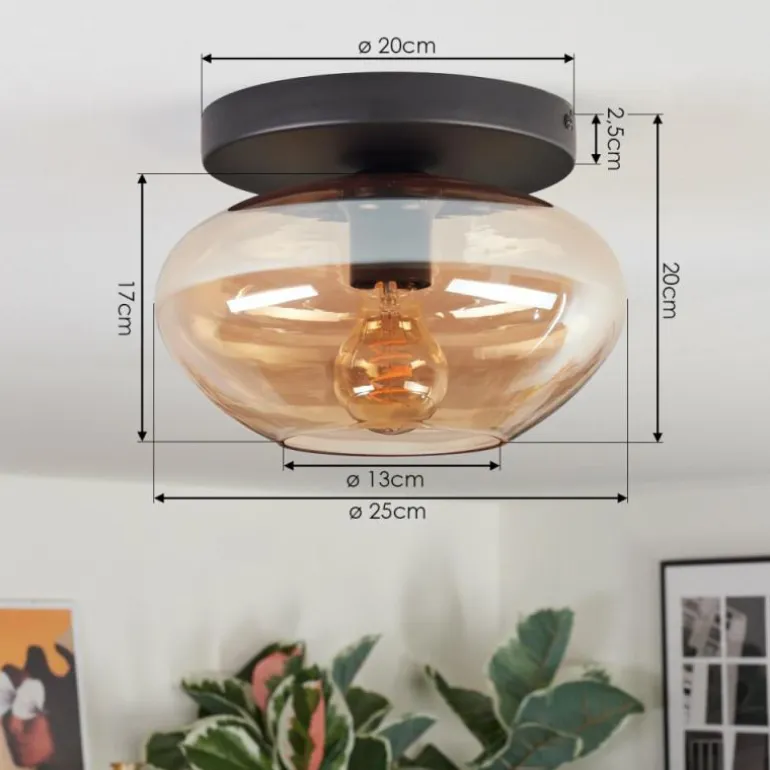 Mertola Plafonnier, Boule lumineuse Ambre, 1 lumière