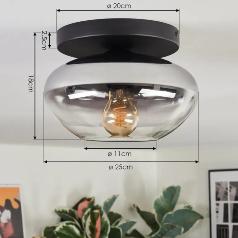 Mertola Plafonnier, Boule lumineuse Clair, Fumé, 1 lumière