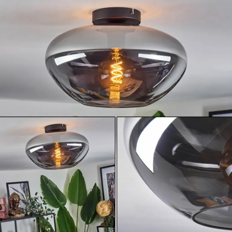 Mertola Plafonnier Chrome, Clair, Fumé, 1 lumière