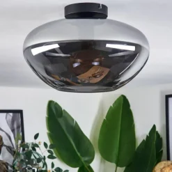 Mertola Plafonnier Chrome, Clair, Fumé, 1 lumière