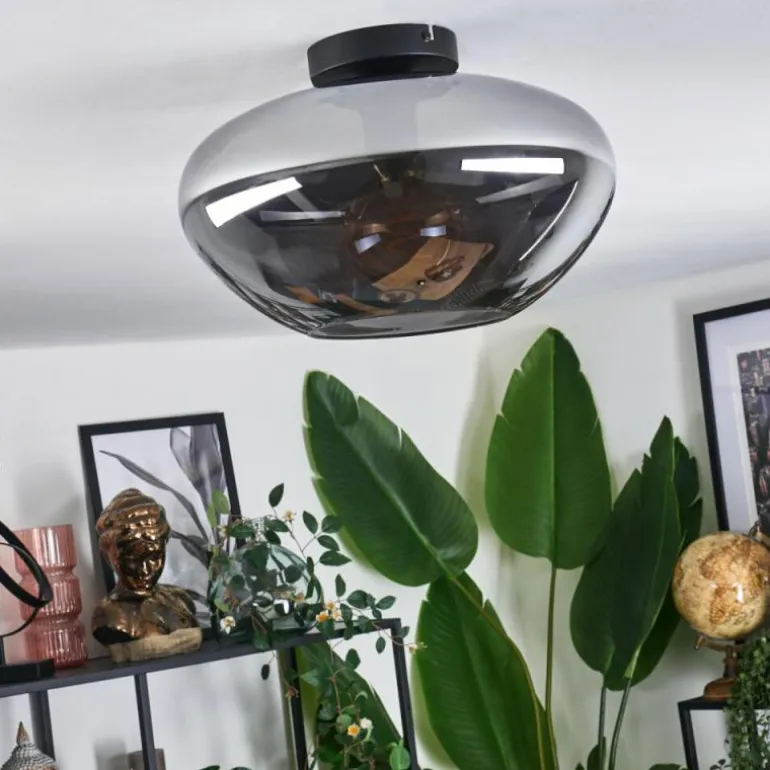 Mertola Plafonnier Chrome, Clair, Fumé, 1 lumière