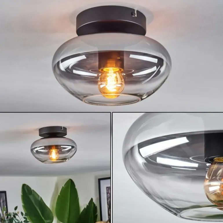 Mertola Plafonnier Chrome, Fumé, 1 lumière