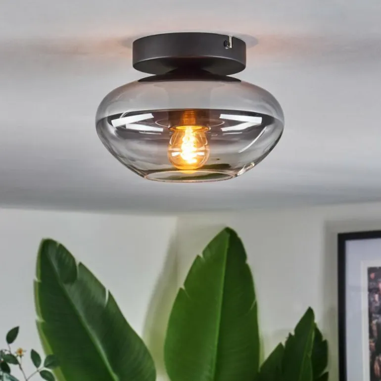 Mertola Plafonnier Chrome, Fumé, 1 lumière