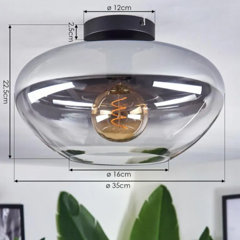 Mertola Plafonnier Clair, Fumé, 1 lumière