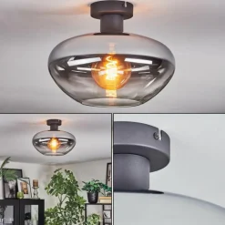 Mertola Plafonnier Clair, Fumé, 1 lumière