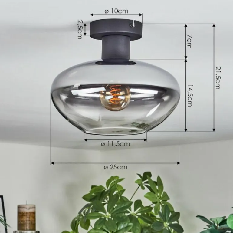 Mertola Plafonnier Clair, Fumé, 1 lumière