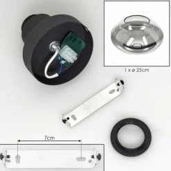 Mertola Plafonnier Clair, Fumé, 1 lumière