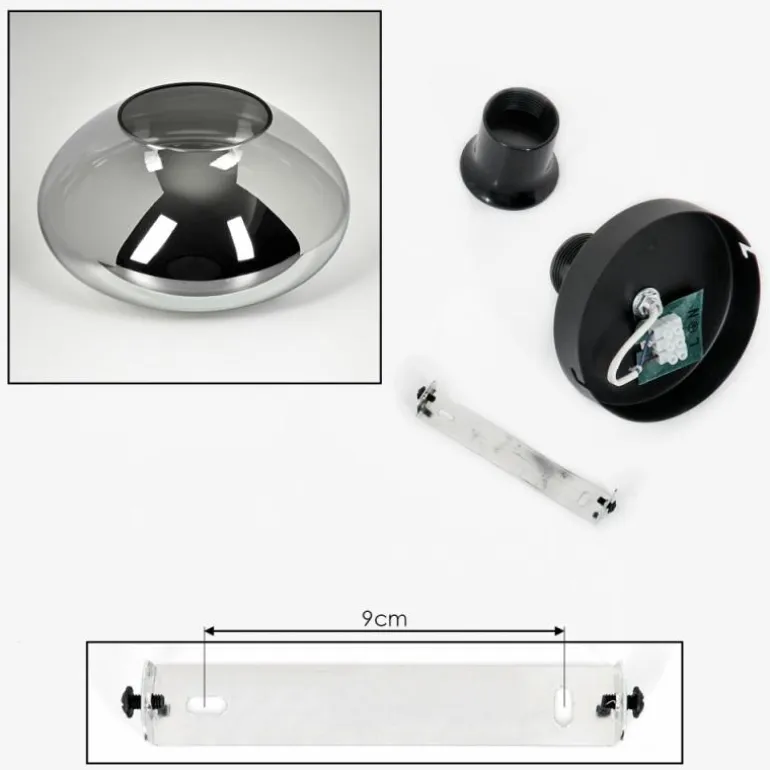 Mertola Plafonnier Fumé, 1 lumière