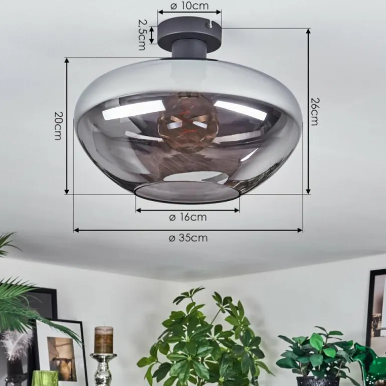 Mertola Plafonnier Fumé, 1 lumière