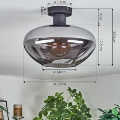 Mertola Plafonnier Fumé, 1 lumière