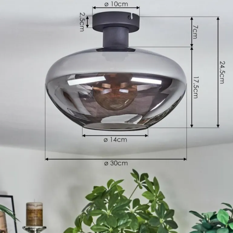 Mertola Plafonnier Fumé, 1 lumière