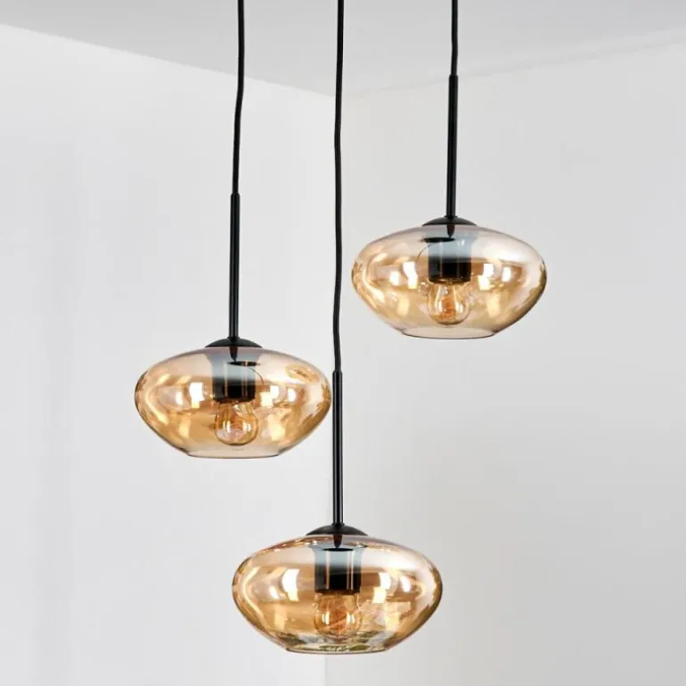 Mertola Suspension, Boule lumineuse Noir, 3 lumières