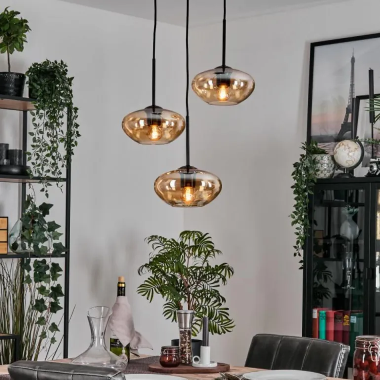 Mertola Suspension, Boule lumineuse Noir, 3 lumières