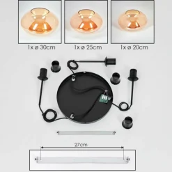 Mertola Suspension, Boule lumineuse Noir, 5 lumières