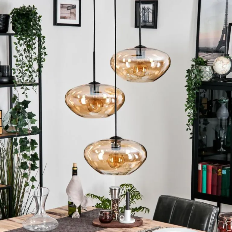 Mertola Suspension, Boule lumineuse Noir, 3 lumières
