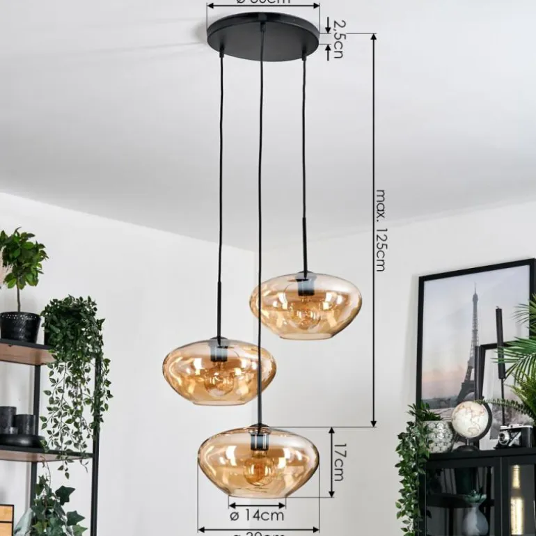 Mertola Suspension, Boule lumineuse Noir, 3 lumières