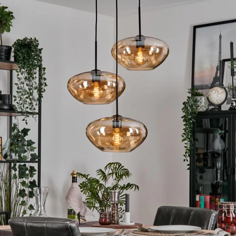 Mertola Suspension, Boule lumineuse Noir, 3 lumières