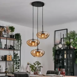 Mertola Suspension, Boule lumineuse Noir, 3 lumières