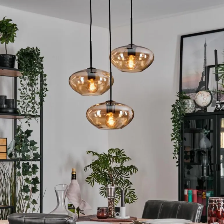 Mertola Suspension, Boule lumineuse Noir, 3 lumières