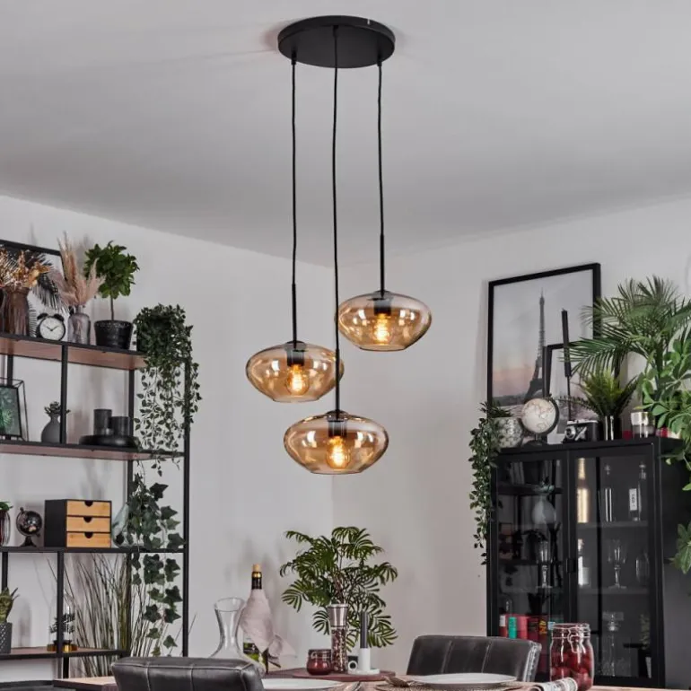 Mertola Suspension, Boule lumineuse Noir, 3 lumières