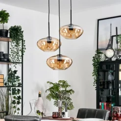 Mertola Suspension, Boule lumineuse Noir, 3 lumières