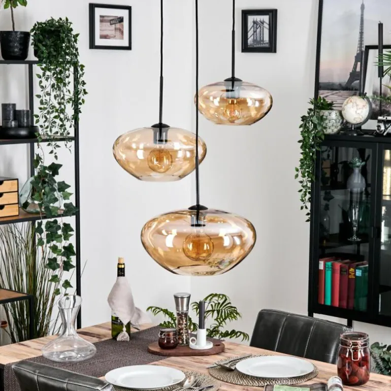 Mertola Suspension, Boule lumineuse Noir, 3 lumières