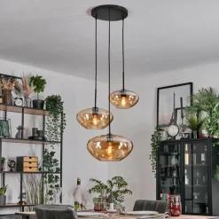 Mertola Suspension, Boule lumineuse Noir, 3 lumières