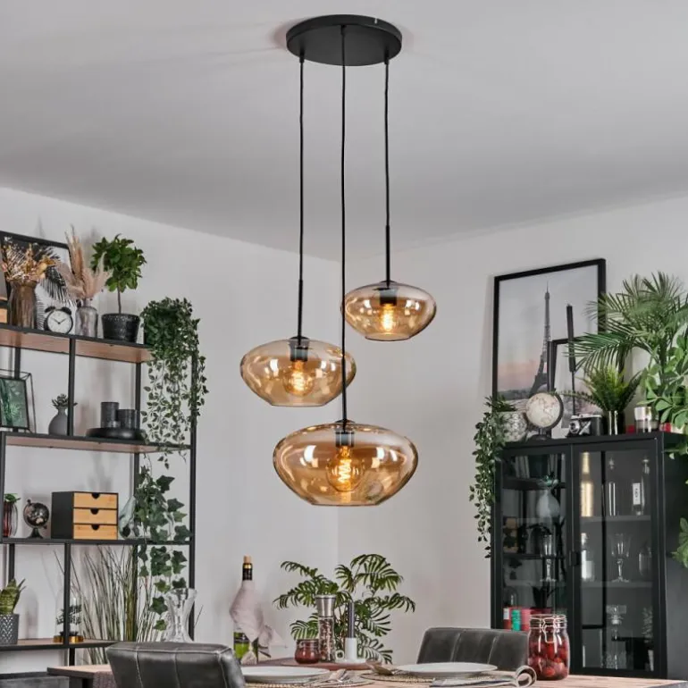 Mertola Suspension, Boule lumineuse Noir, 3 lumières