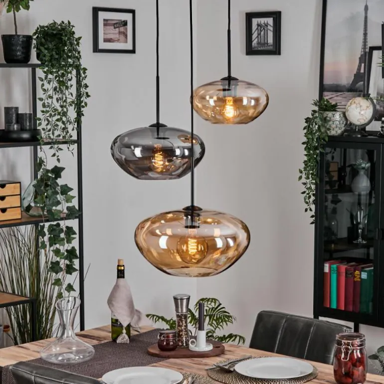 Mertola Suspension, Boule lumineuse Noir, 3 lumières