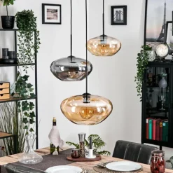 Mertola Suspension, Boule lumineuse Noir, 3 lumières