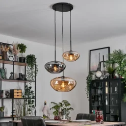 Mertola Suspension, Boule lumineuse Noir, 3 lumières
