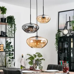 Mertola Suspension, Boule lumineuse Noir, 3 lumières