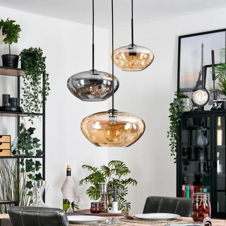 Mertola Suspension, Boule lumineuse Noir, 3 lumières