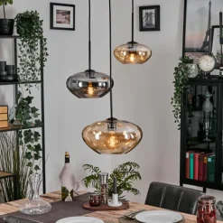 Mertola Suspension, Boule lumineuse Noir, 3 lumières