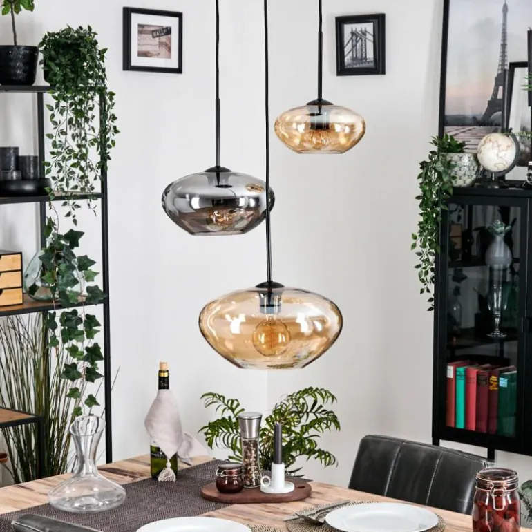 Mertola Suspension, Boule lumineuse Noir, 3 lumières