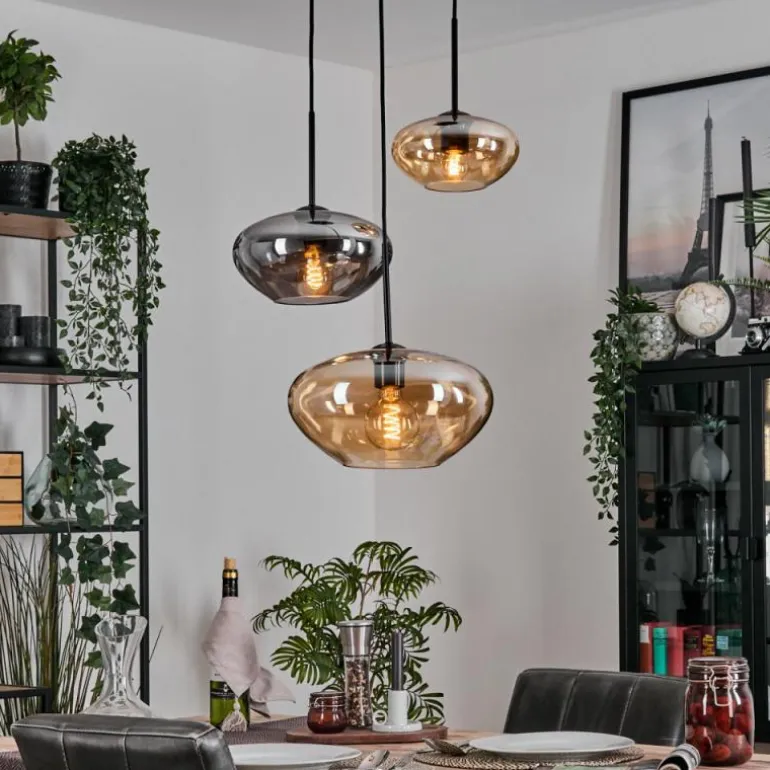 Mertola Suspension, Boule lumineuse Noir, 3 lumières