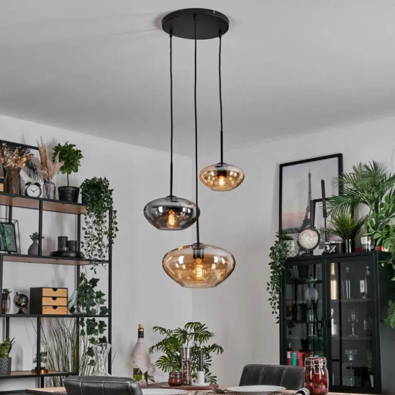 Mertola Suspension, Boule lumineuse Noir, 3 lumières