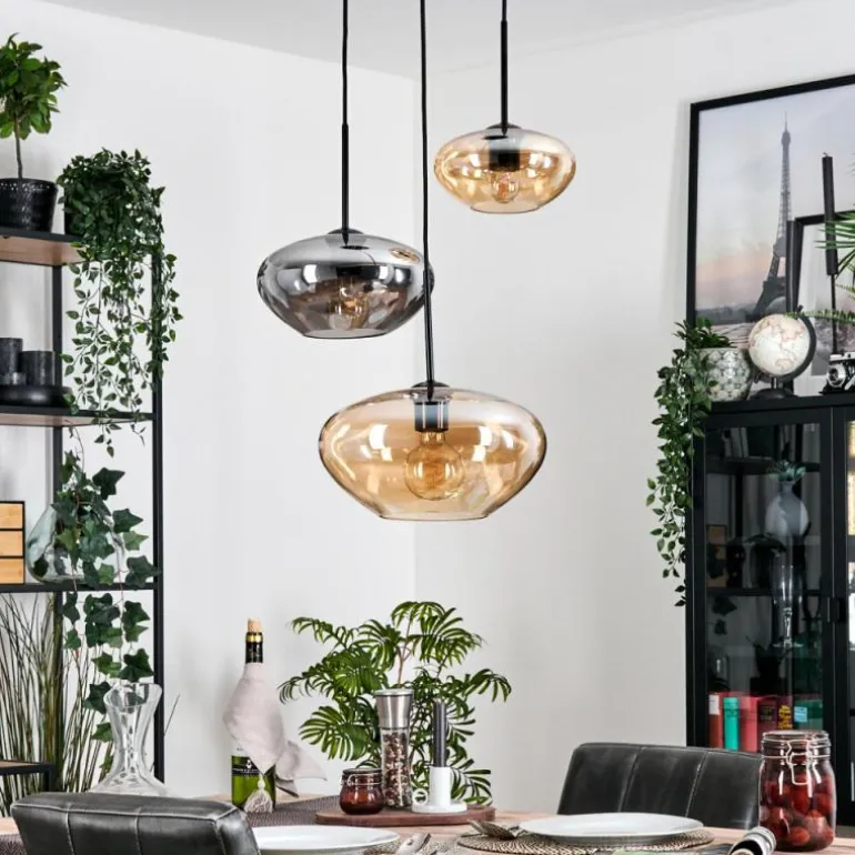 Mertola Suspension, Boule lumineuse Noir, 3 lumières